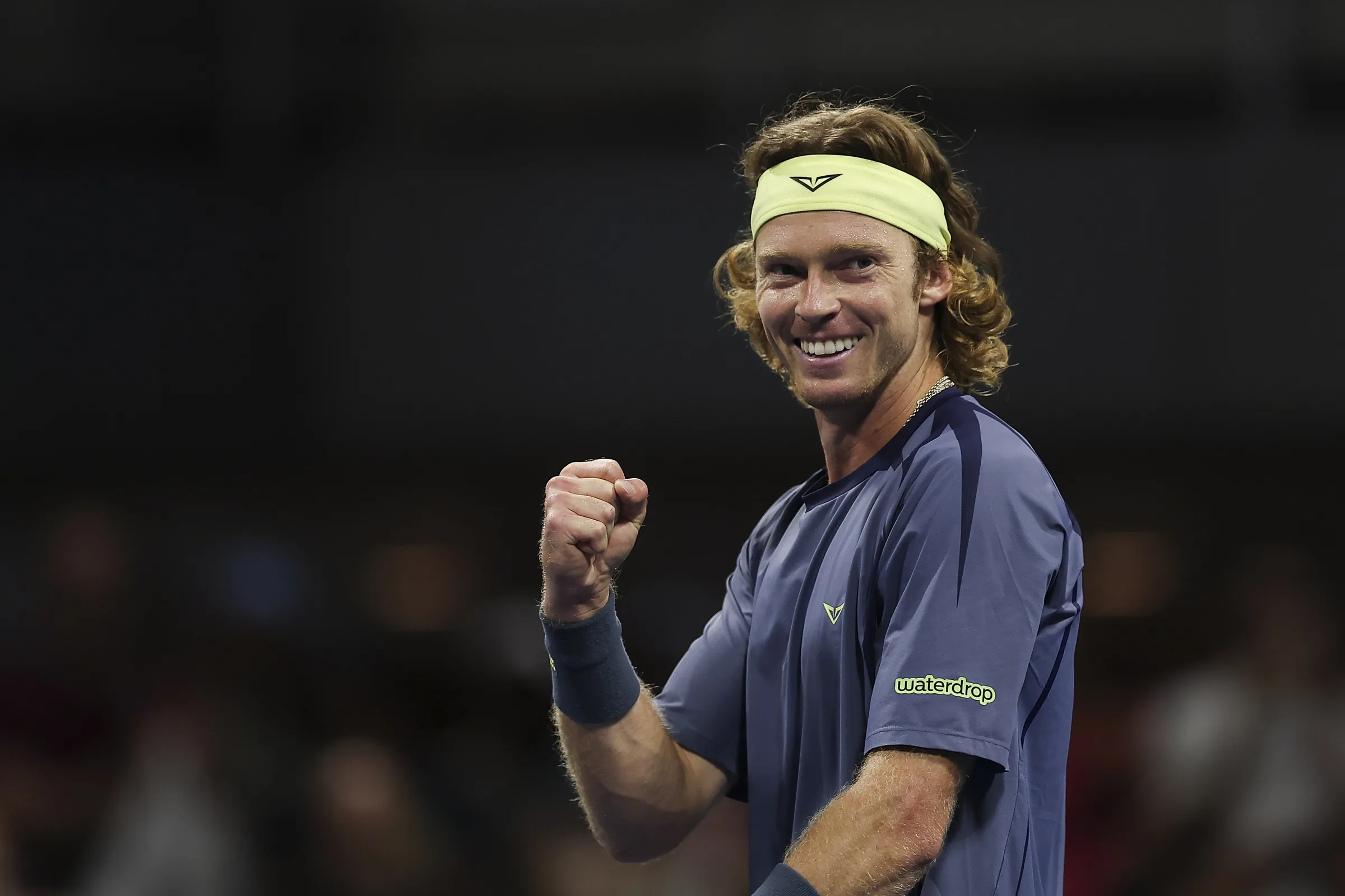 Andrey Rublev celebrating a point